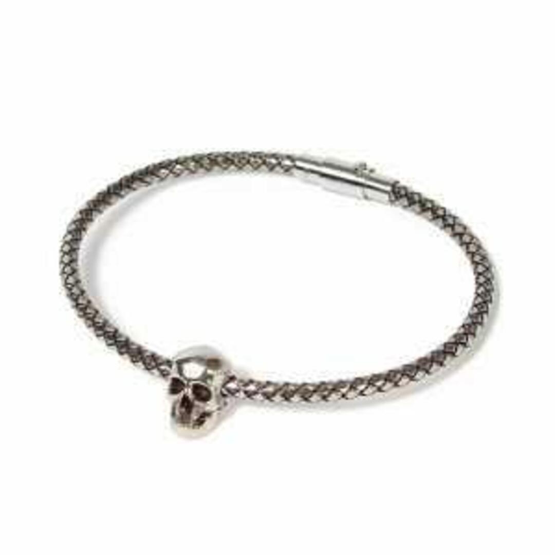 【新品未使用】 ALEXANDER McQUEEN アレキサンダー・マックイーン メンズ METAL CORD SKULL BRACELET 705850-J160Y 【M】