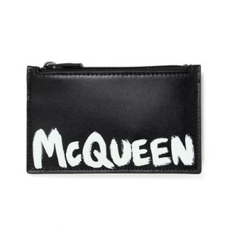 アレキサンダーマックイーン(Alexander McQueen)の【新品未使用】 ALEXANDER McQUEEN アレキサンダー マックイーン ZIP COIN CARD HOLDER ジップコインカードホルダー コインケース 6831171AAMJ 【BLACK/WHITE】(コインケース/小銭入れ)