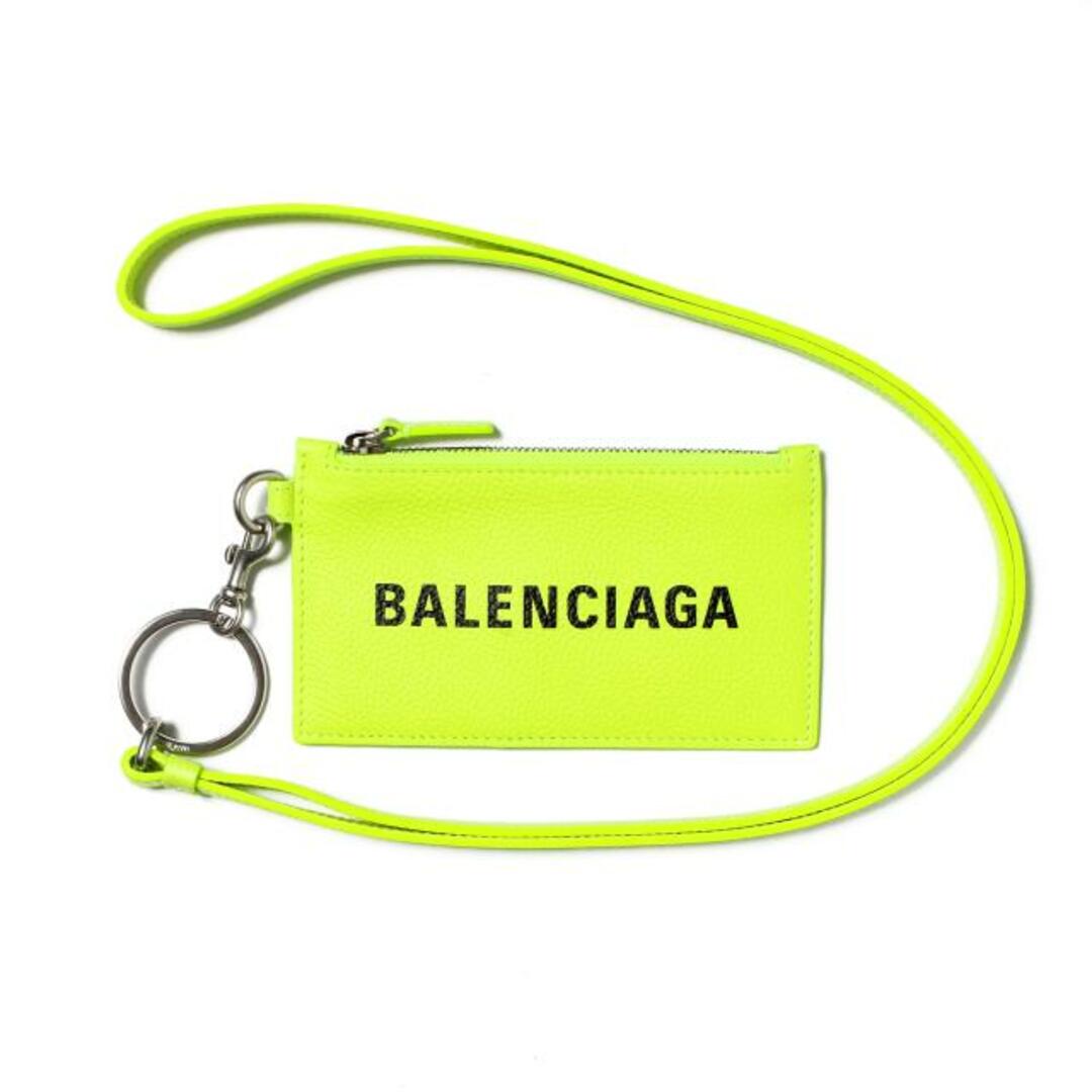 【新品未使用】 BALENCIAGA バレンシアガ カードケース 定期入れ CASH CARD CASE ON KEYRING 5945482UQ13 【YELLOW/BLACK】