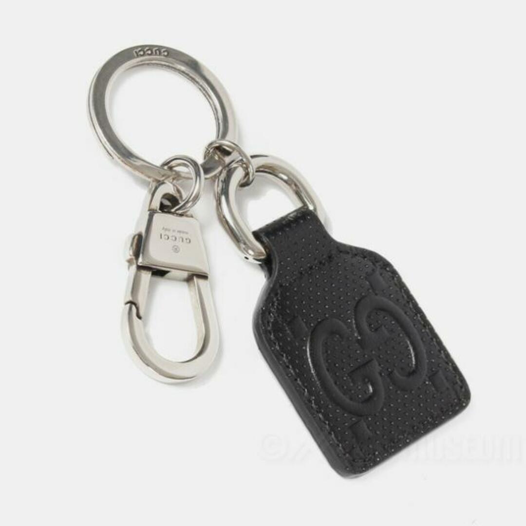 【新品未使用】 GUCCI グッチ キーホルダー GG embossed keychain GGエンボス キーチェーン レザー 625607JD7CN  【BLACK】