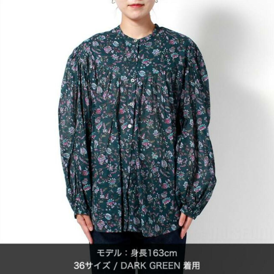 【新品未使用】 イザベルマラン ISABELMARANT 花柄 ブラウス MILEDIA ショートスリーブ DARKGREEN 全3サイズ HT212921A027E 【38】 1