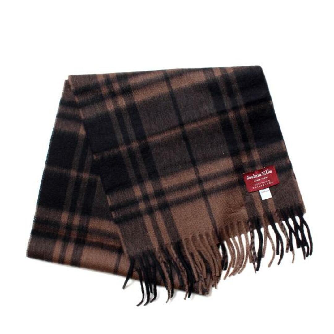 Joshua Ellis(ジョシュアエリス)の【新品未使用】 Joshua Ellis ジョシュアエリス カシミヤマフラー Ws CASHMERE MUFFLER W25×H180cm CPG 【1.BORDERS PLAID BROWN】 レディースのファッション小物(マフラー/ショール)の商品写真