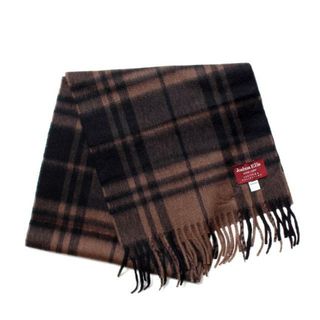 ジョシュアエリス(Joshua Ellis)の【新品未使用】 Joshua Ellis ジョシュアエリス カシミヤマフラー Ws CASHMERE MUFFLER W25×H180cm CPG 【1.BORDERS PLAID BROWN】(マフラー/ショール)