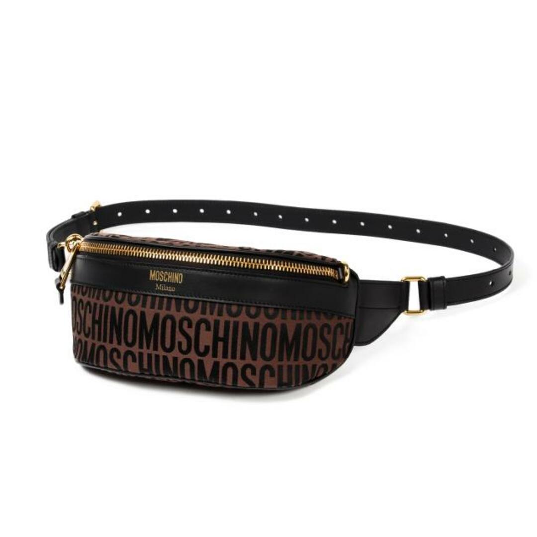 【新品未使用】 MOSCHINO モスキーノ ベルトバッグ ウエストポーチ ALLOVER LOGO BELT BAG A77018268 【FANTASIA MARRONE】