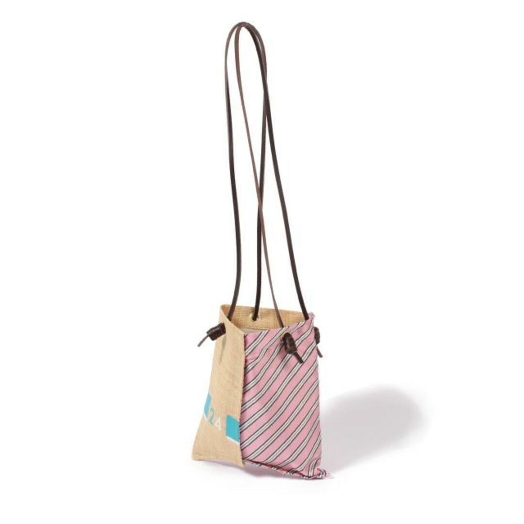 【新品未使用】 マニプリ MANIPURI バッグ PRINT TOTE S RAFFIA×GEOMESTRIPE ポリエステル コットン レザー 天然草木(ラフィア) ピンク 111252009 【PINK】