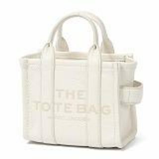 【新品未使用】 MARC JACOBS マークジェイコブス ハンドバッグ ショルダー THE LEATHER MICRO TOTE BAG ザ レザートートバッグマイクロ レザー H053L01RE22 【COTTON/SILVER】