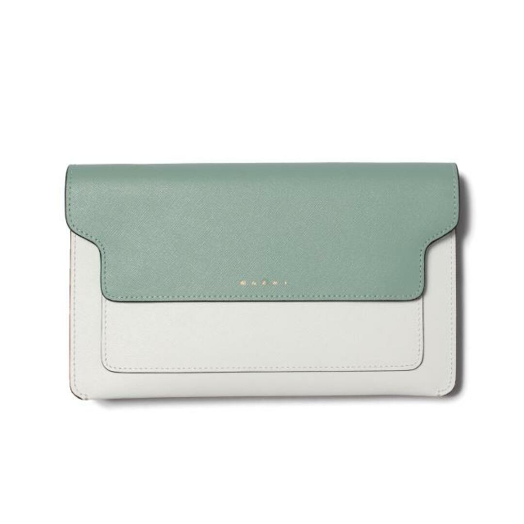 【新品未使用】 MARNI マルニ サフィアーノレザー製 TRUNK クラッチバッグ ショルダー PHMO0022U2LV520 【TEA GREEN/LIMESTONE/L.CAMEL】