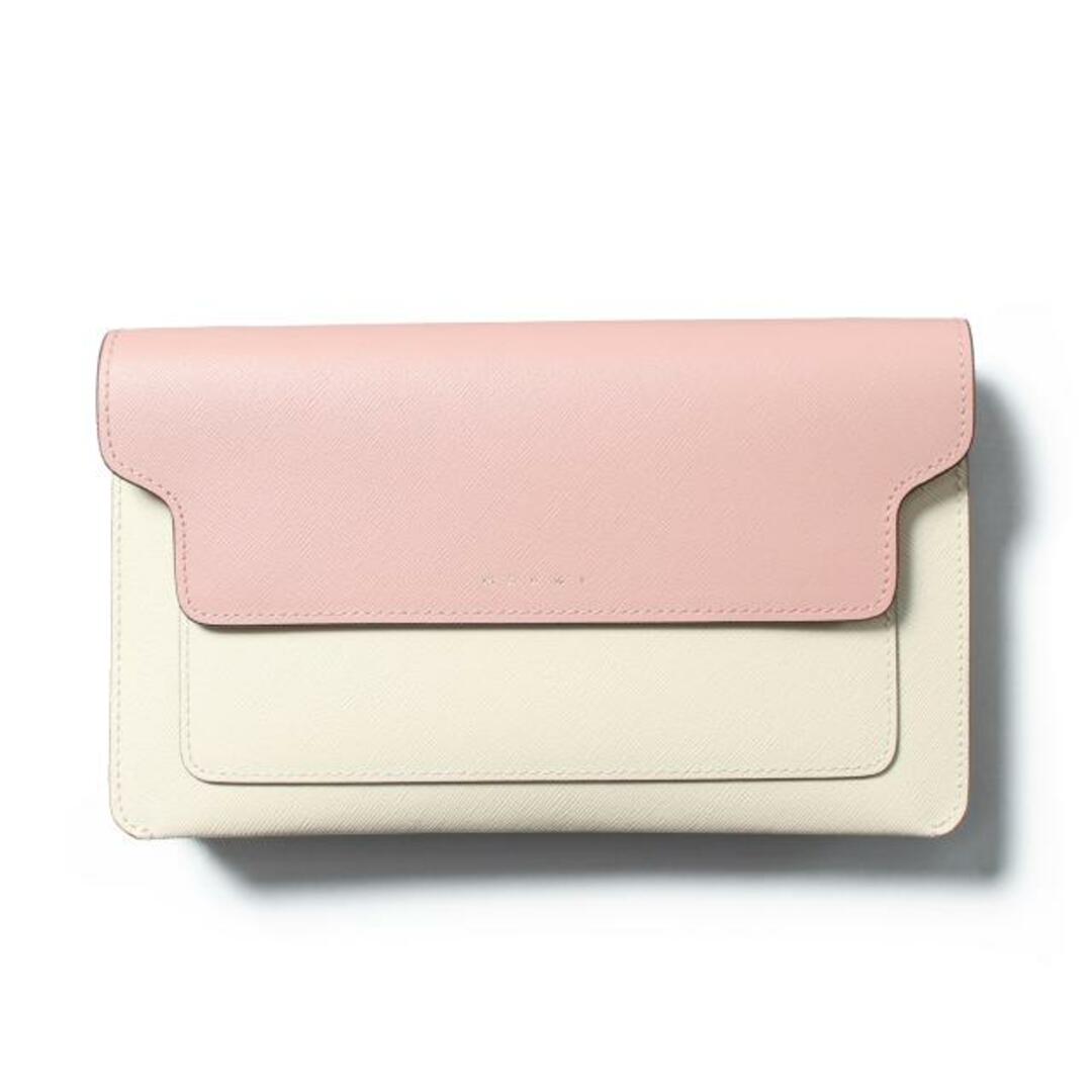 【新品未使用】 MARNI マルニ サフィアーノレザー製 TRUNK クラッチバッグ ショルダー PHMO0022U2LV520 【CAMELLIA/TALC/NATURAL】重量約370g