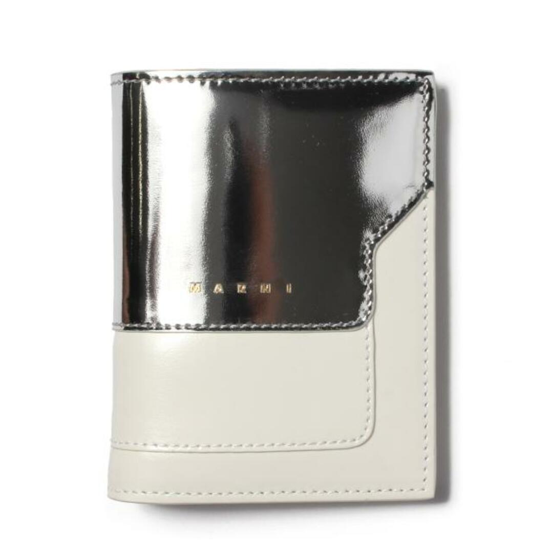 【新品未使用】 MARNI マルニ 財布 二つ折り財布 サフィアーノレザー製 ウォレット PFMOQ14UQ1P0410 【SILVER/LILY WHITE】