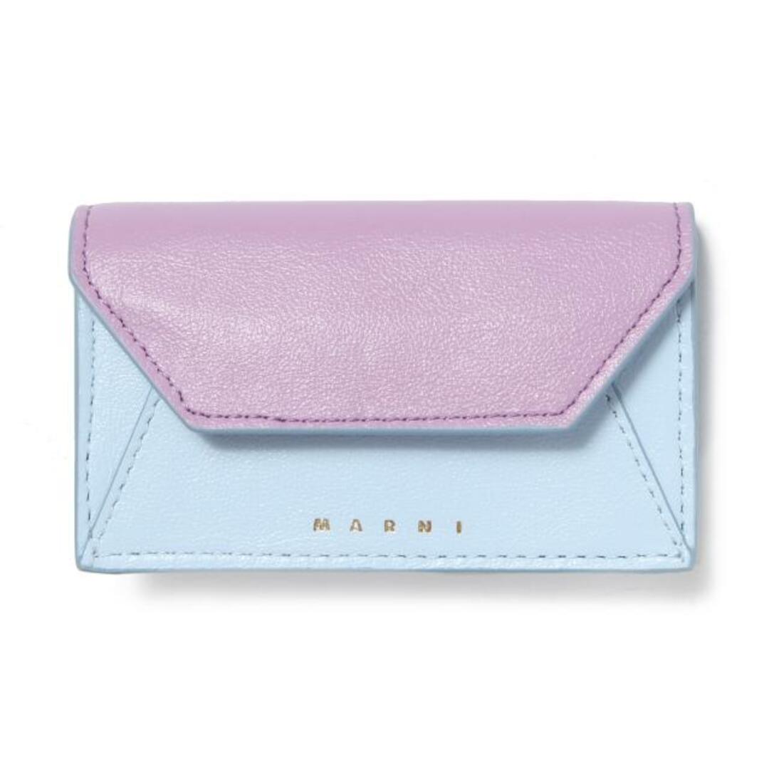 【新品未使用】 MARNI マルニ バイカラー 名刺入れ レザー製カードケース PFMO0074U0 P2644 【LIGHT LILA/POWDER BLUE】