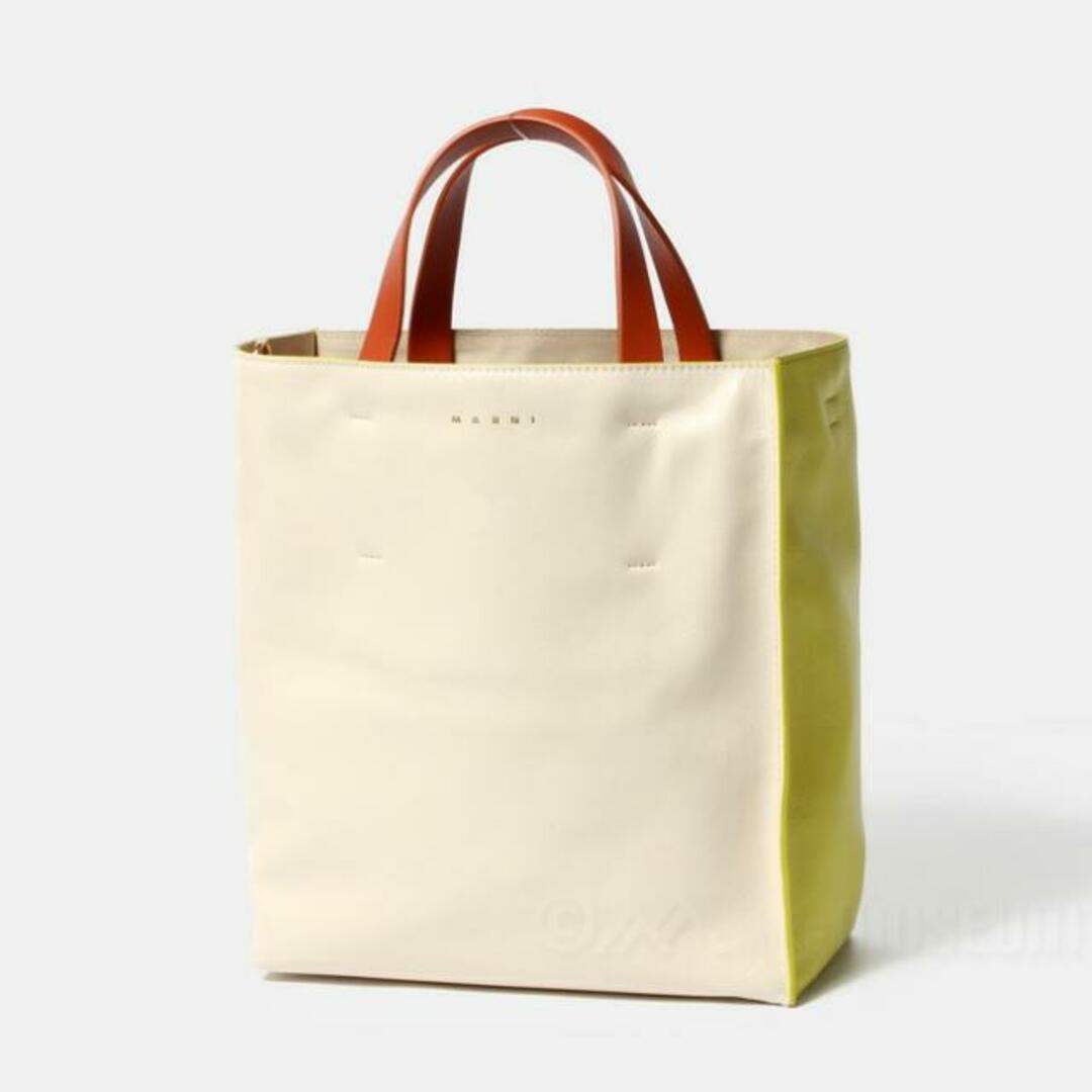 【新品未使用】 MARNI マルニ トート ショルダー レザー製MUSEO SOFTスモールバッグ SHMP0018U1 P2644 【TALC/LIGHT LIME/TABASCO】