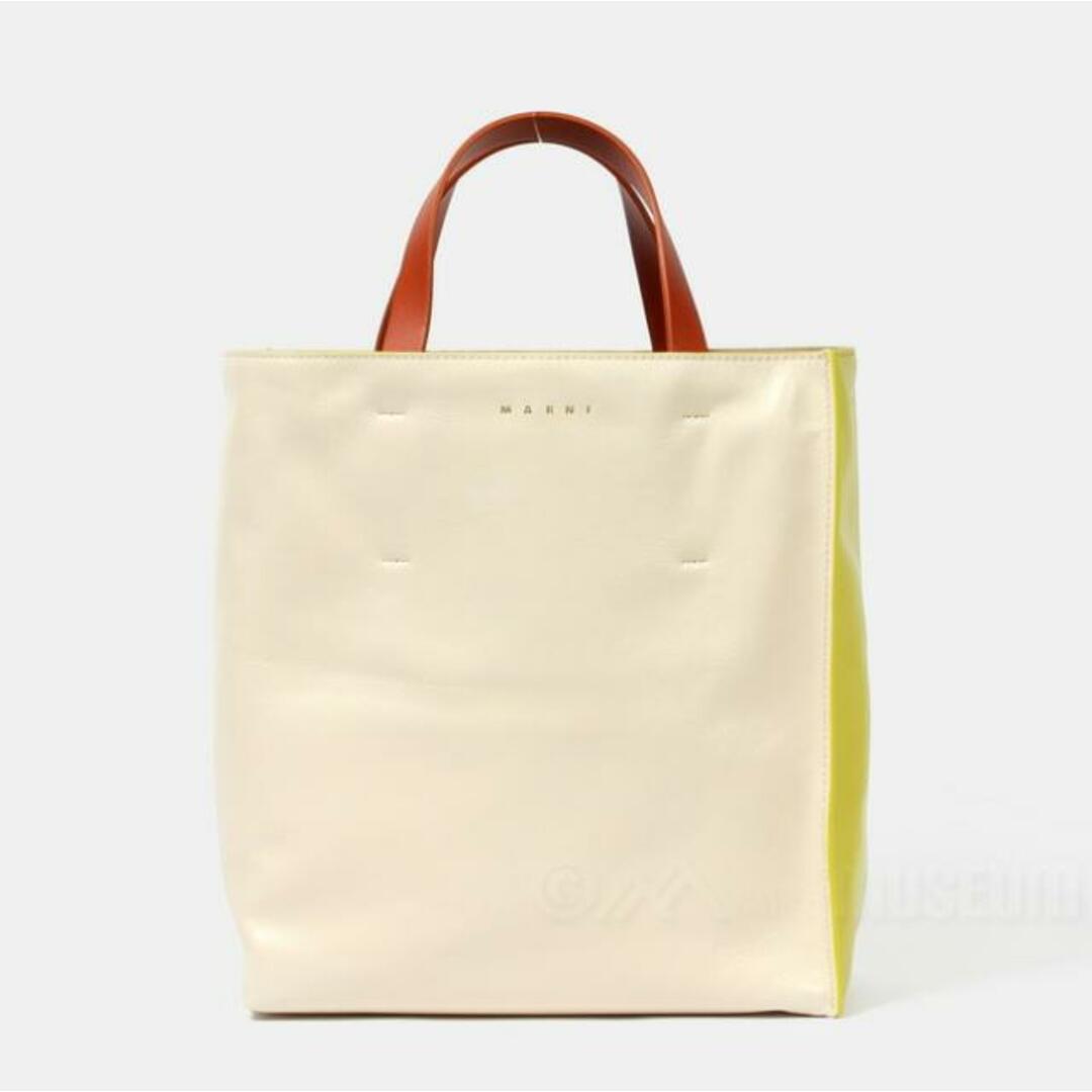 【新品未使用】 MARNI マルニ トート ショルダー レザー製MUSEO SOFTスモールバッグ SHMP0018U1 P2644 【TALC/LIGHT LIME/TABASCO】