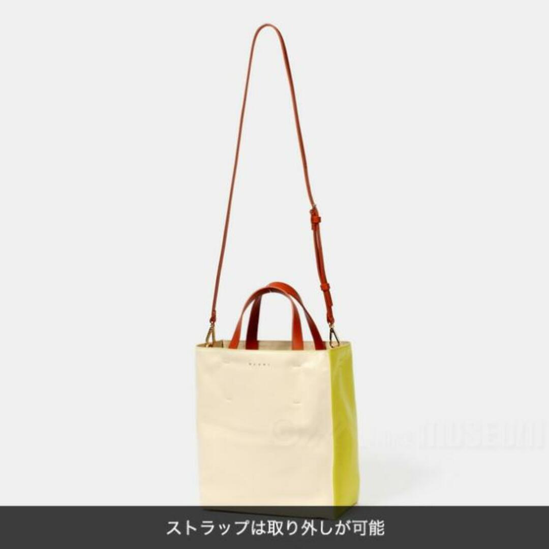 【新品未使用】 MARNI マルニ トート ショルダー レザー製MUSEO SOFTスモールバッグ SHMP0018U1 P2644 【TALC/LIGHT LIME/TABASCO】