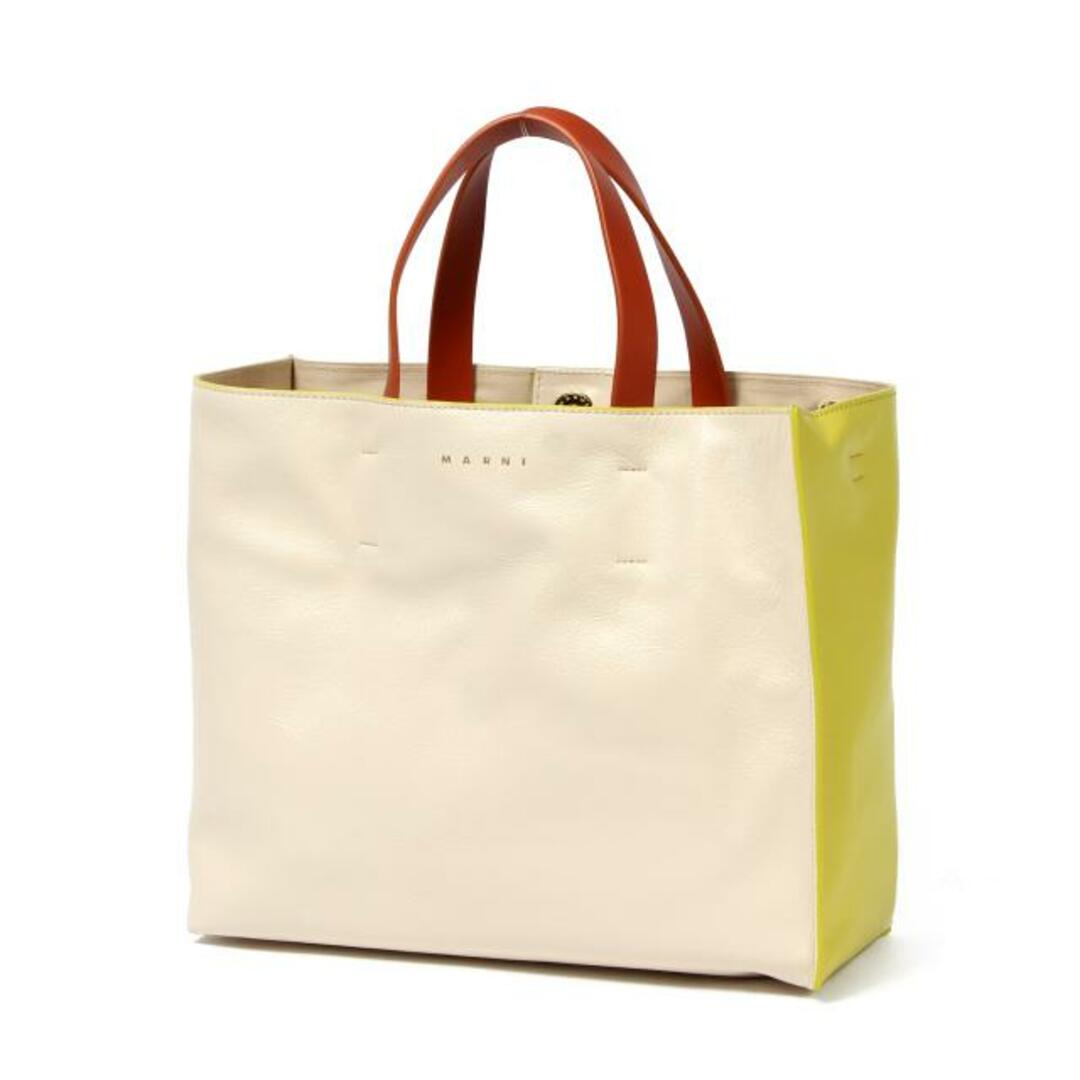 【新品未使用】 MARNI マルニ トート ショルダー ハンドバッグ レザー製 MUSEO SOFTバッグ SHMP0069U0 P2644 【TALC/LIGHT LIME/TABASCO】