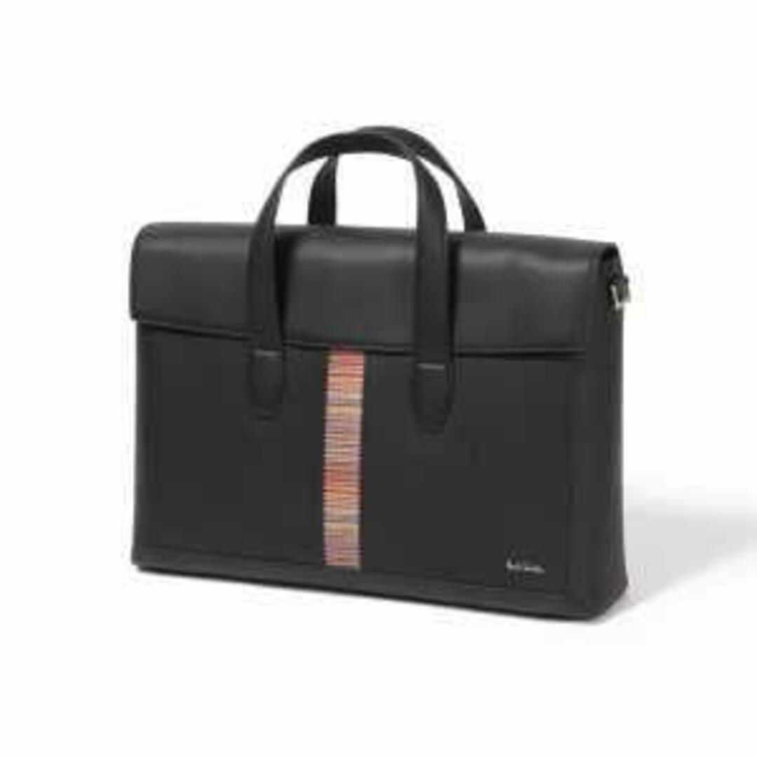 【新品未使用】 Paul Smith ポールスミス ブリーフケース ショルダーバッグ レザー BLACK M1A7249BMULTI 【BLACK】