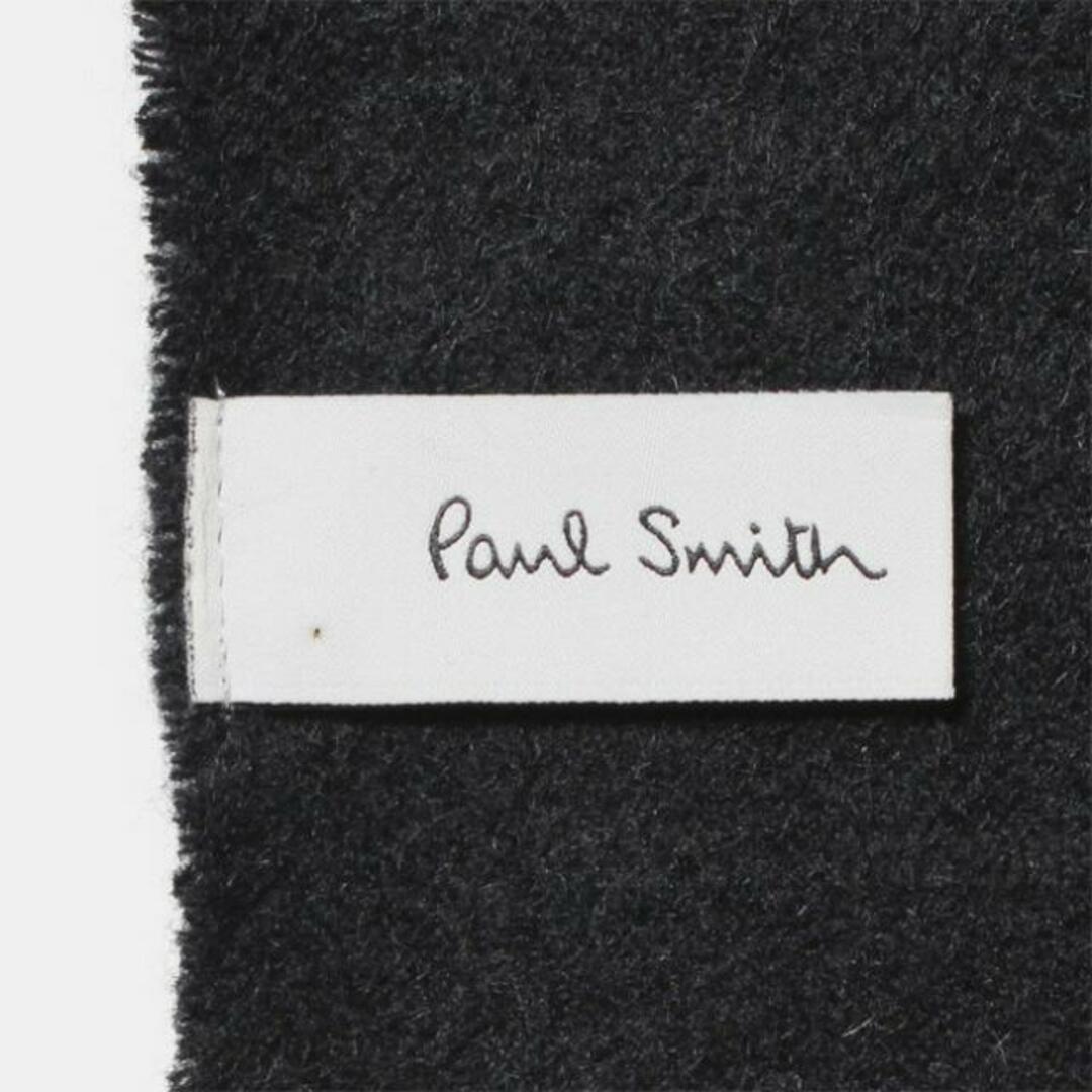 【新品未使用】 PAUL SMITH ポールスミス マフラー ストール 無地 シンプル ラムズウール M1A-933D-AS04 【CHARCOAL GLAY/BLACK】