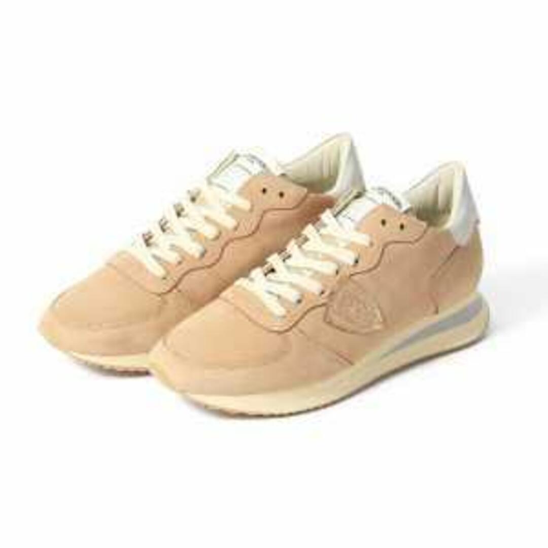 【新品未使用】 フィリップモデル PHILIPPE MODEL スニーカー Mondial TROPEZ Vintage Womens BEIGE レザー ナイロン TWLD NB06 【35（約22.5cm）】