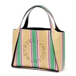 ステラマッカートニー(Stella McCartney)の【新品未使用】 Stella McCartney ステラマッカトニー ステラロゴ ストライプ ラフィア トートバッグ 502793WP0141 【GREEN】(トートバッグ)