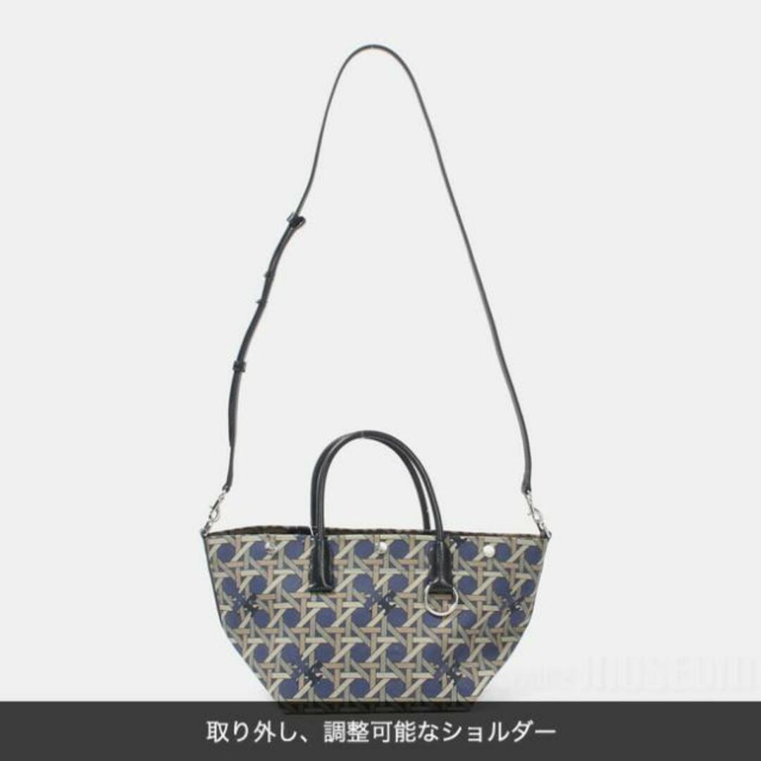 【新品未使用】 Tory Burch トリーバーチ トートバッグ ショルダー SMALL CANVAS BASKETWEAVE TOTE 139025 【NAVY BASKETWEAVE】