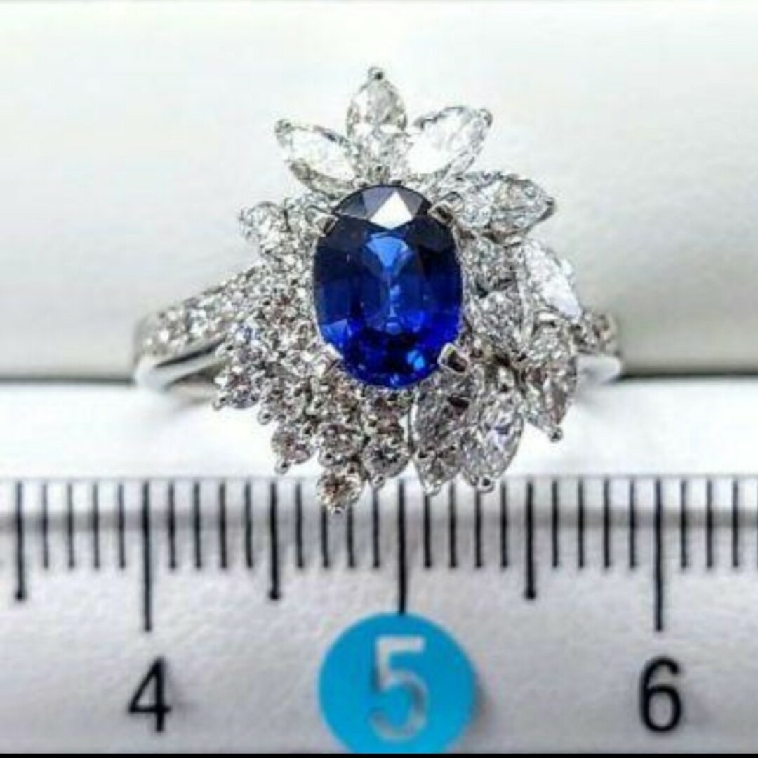 サファイア【鑑別書付】【新品】【非加熱】 ノンヒート サファイア リング 1.08ct