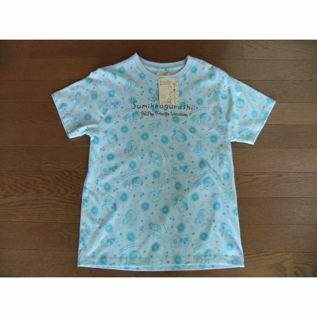 【すみっコぐらし】男女共用 半袖Tシャツ 水色 メンズのトップス(Tシャツ/カットソー(半袖/袖なし))の商品写真