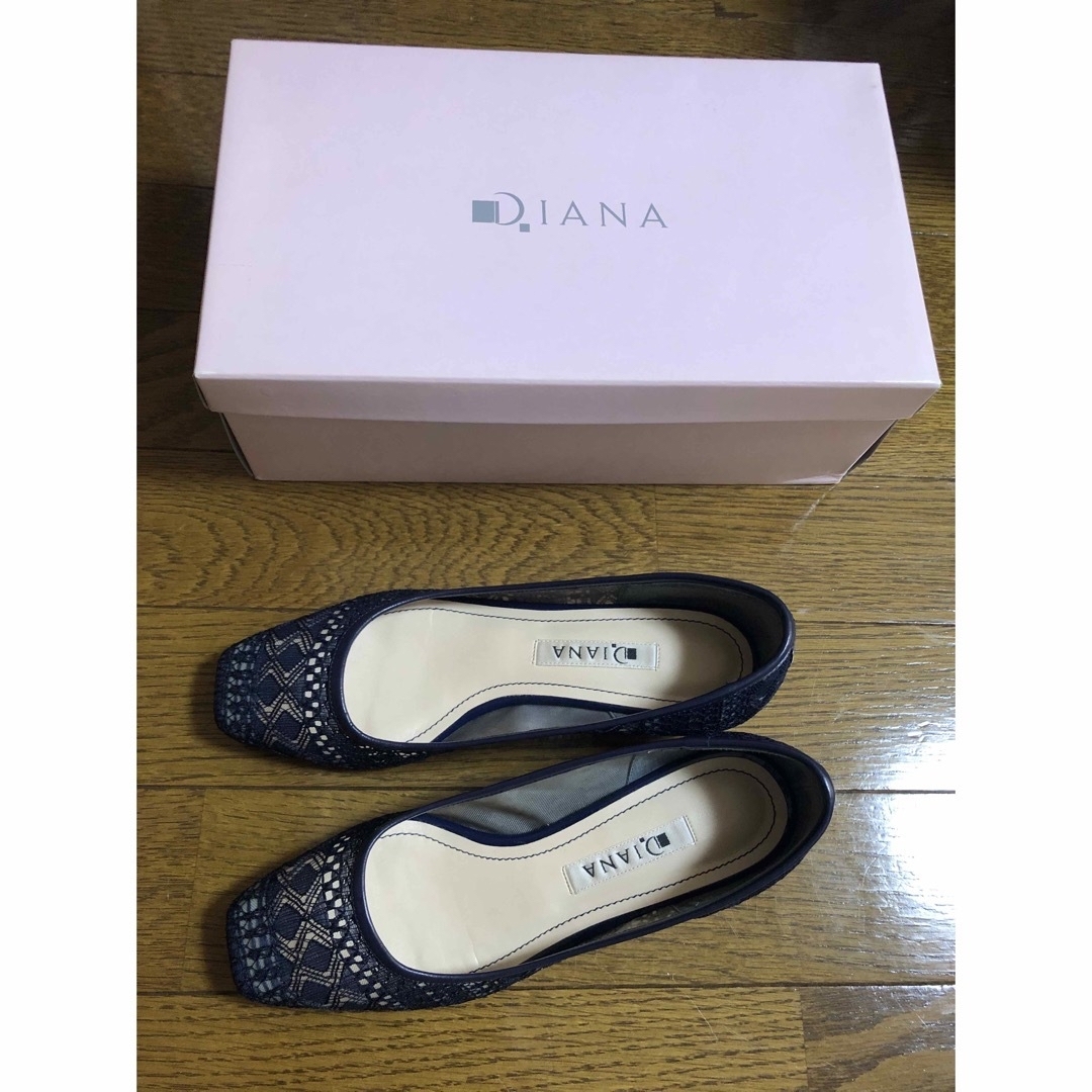 DIANA(ダイアナ)のタイムセール！メッシュローヒールパンプス　ネイビーキカガクガラ/レースチュール レディースの靴/シューズ(ハイヒール/パンプス)の商品写真