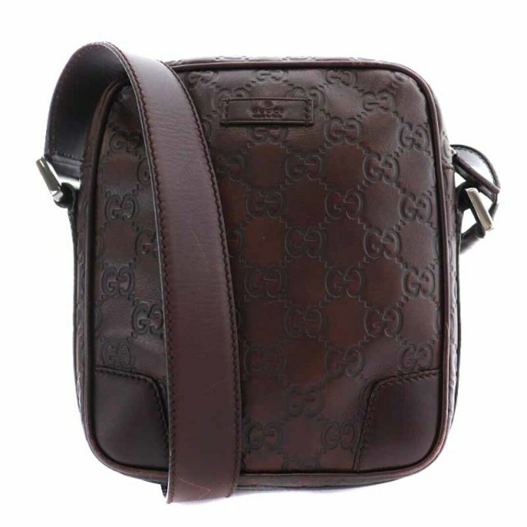 Gucci - グッチ ショルダーバッグ シマレザー GG柄 茶 ブラウン 148473