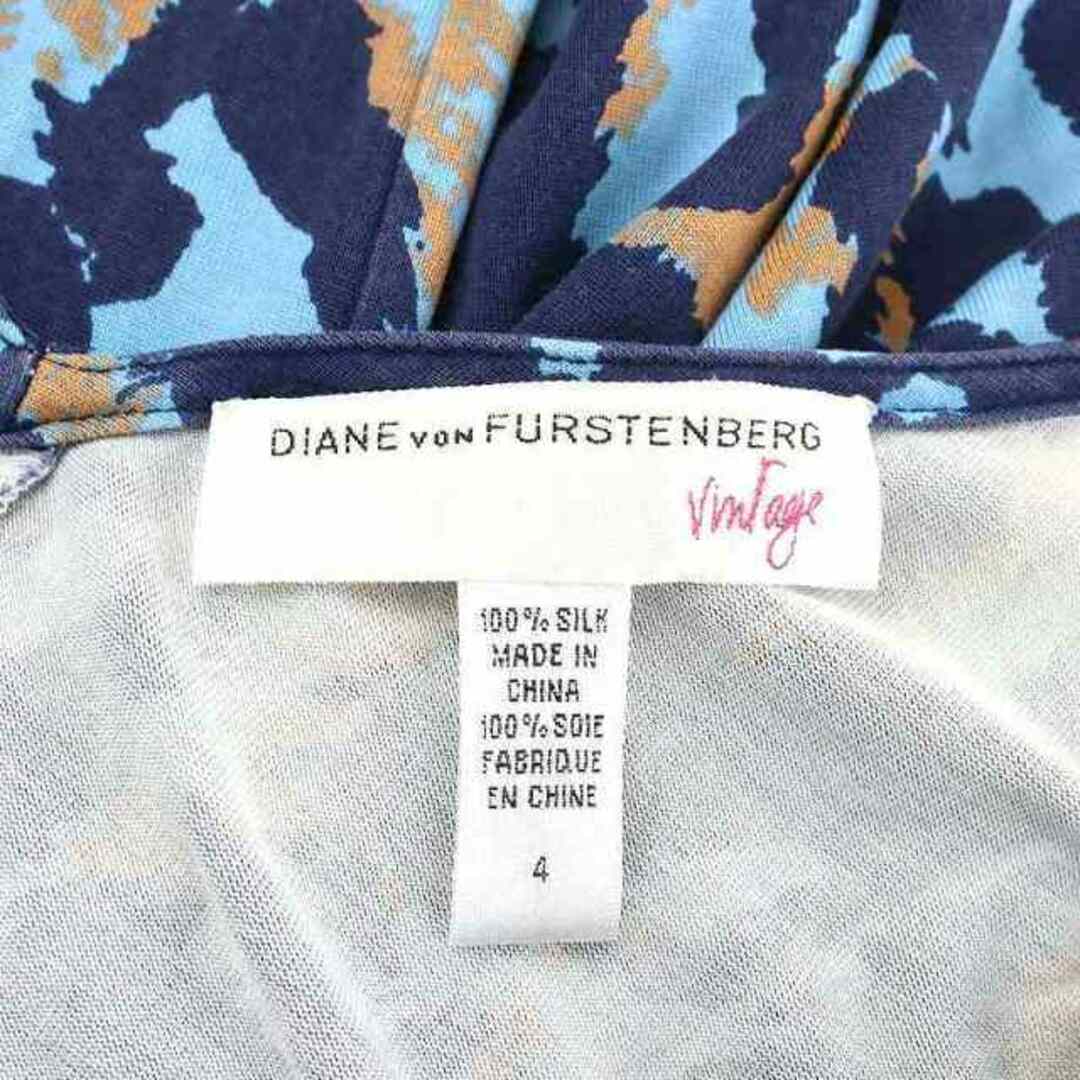 DIANE von FURSTENBERG(ダイアンフォンファステンバーグ)のダイアンフォンファステンバー ワンピース 4 M 水色 青 ベージュ レディースのワンピース(ひざ丈ワンピース)の商品写真