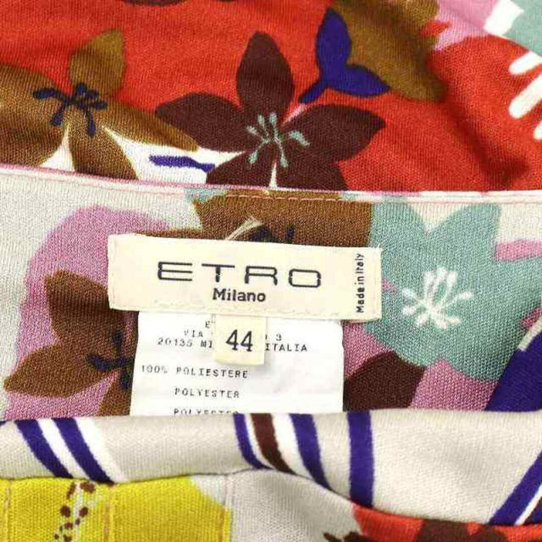 ETRO(エトロ)のエトロ フレアスカート ひざ丈 花柄 44 L マルチカラー グレー 赤 青 黄 レディースのスカート(ひざ丈スカート)の商品写真