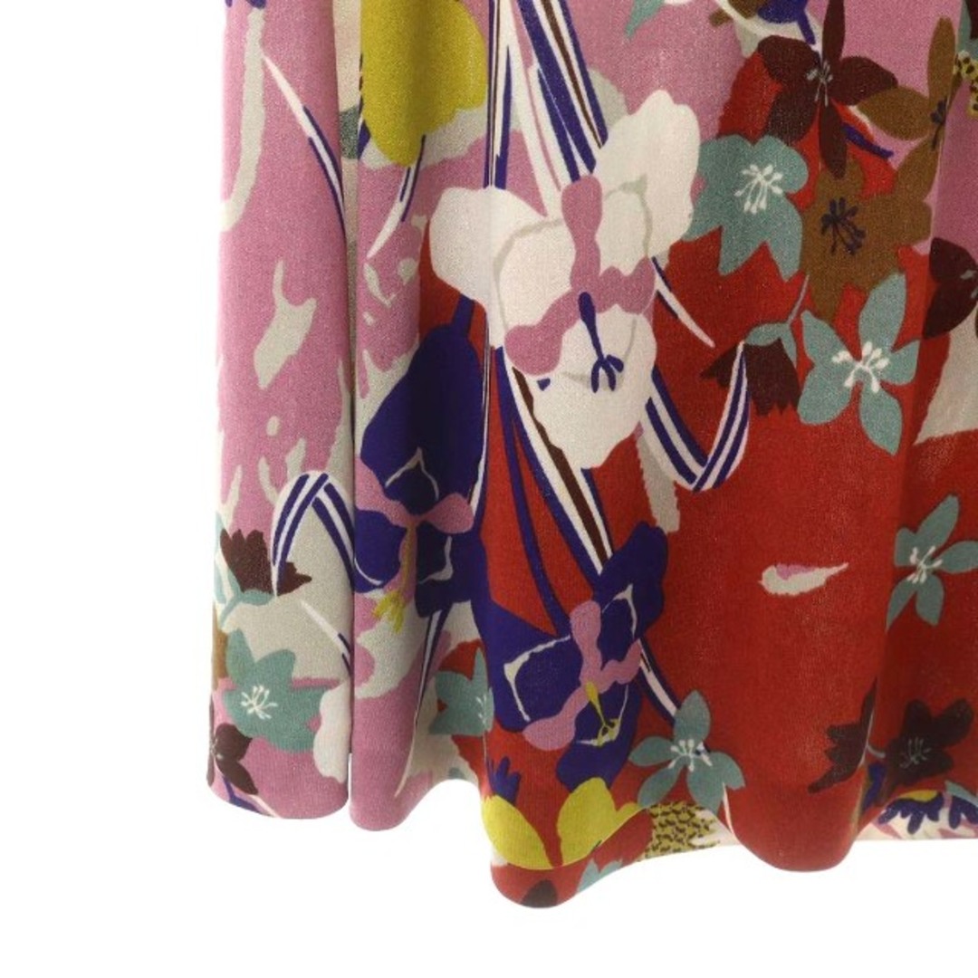 ETRO(エトロ)のエトロ フレアスカート ひざ丈 花柄 44 L マルチカラー グレー 赤 青 黄 レディースのスカート(ひざ丈スカート)の商品写真