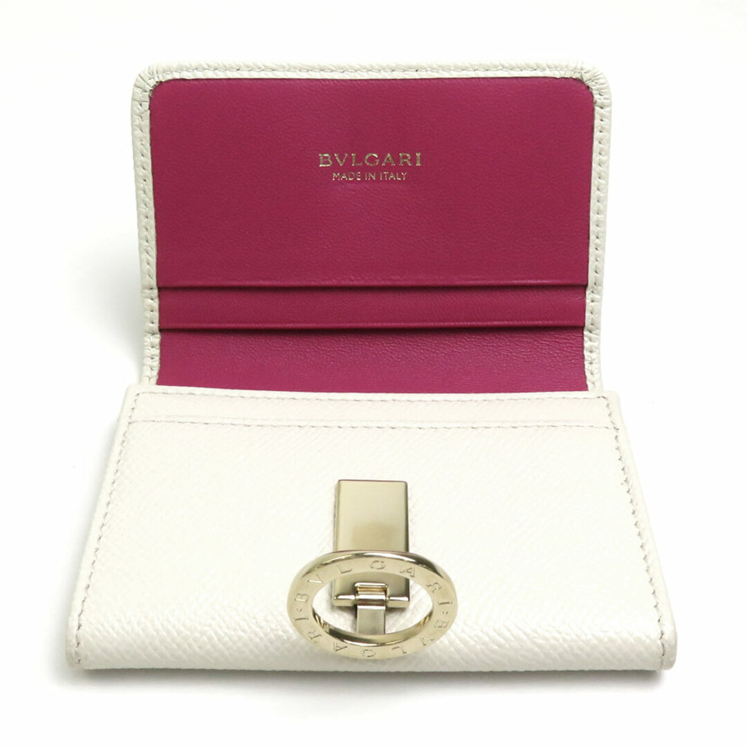 ブルガリ BVLGARI カードケース 名刺入れ レザー アイボリー ユニセックス 送料無料【中古】 h29613f