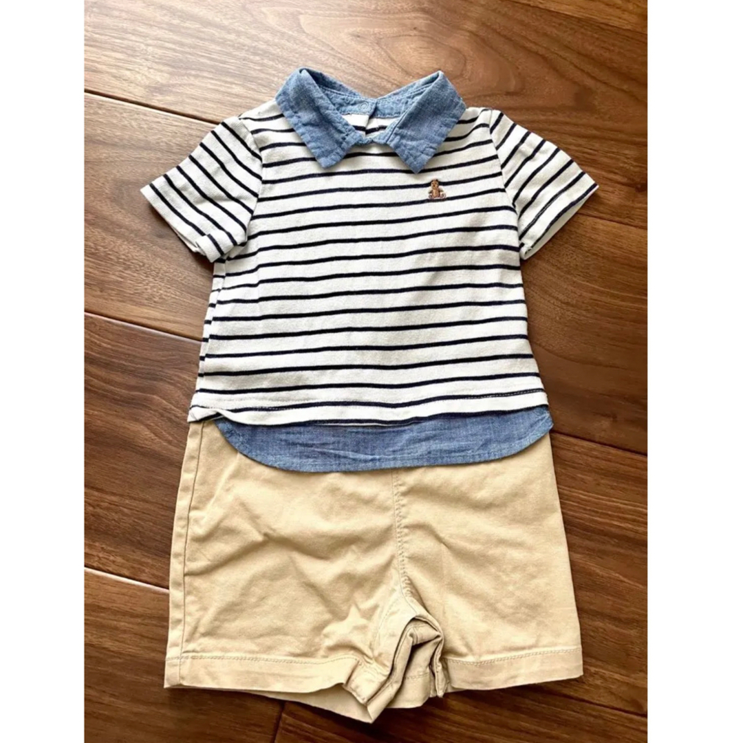 babyGAP(ベビーギャップ)のBaby GAP ショートオール 6-12M キッズ/ベビー/マタニティのベビー服(~85cm)(カバーオール)の商品写真