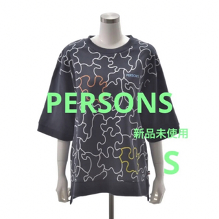 パーソンズ(PERSON'S)の新品　PERSONS　パーソンズ　パズルプリントショートズリーブTシャツ　S(Tシャツ(半袖/袖なし))
