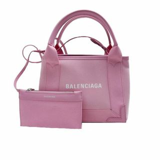 バレンシアガ(Balenciaga)のバレンシアガ/ネイビーカバXS/ピンク/390346 【BAG4114】(ハンドバッグ)