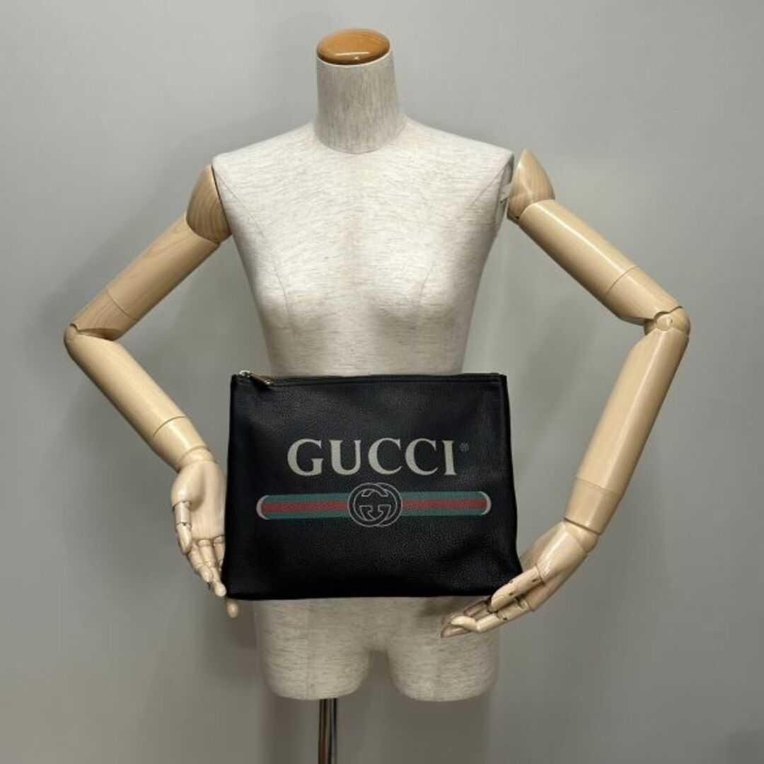 Gucci - グッチ/ポートフォリオクラッチバッグ/レザー/黒/500981