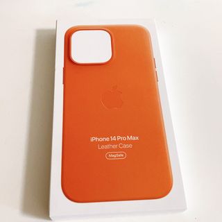 アイフォーン(iPhone)の新品iPhone14Pro MAXレザーケースオレンジ(iPhoneケース)