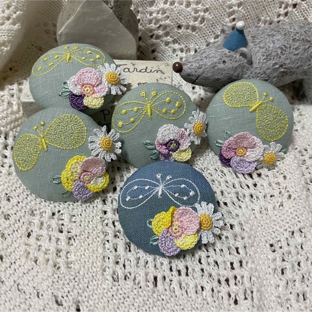 mina perhonen - 確認用手作りブローチ*ミナペルホネン ちょうちょと