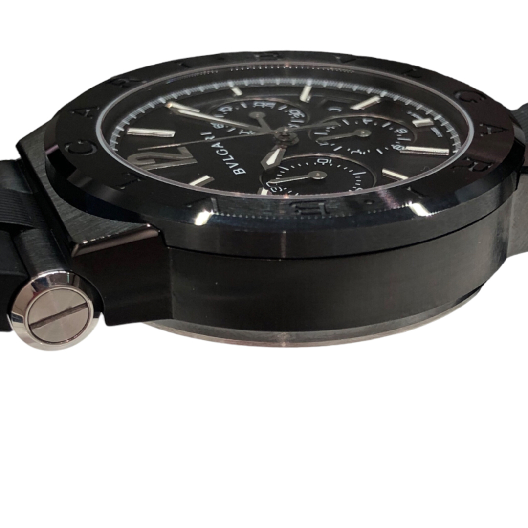 ブルガリ BVLGARI ディアゴノ ウルトラネロ クロノグラフ DG42BBSCVDCH SS/純正ラバーベルト 自動巻き メンズ 腕時計