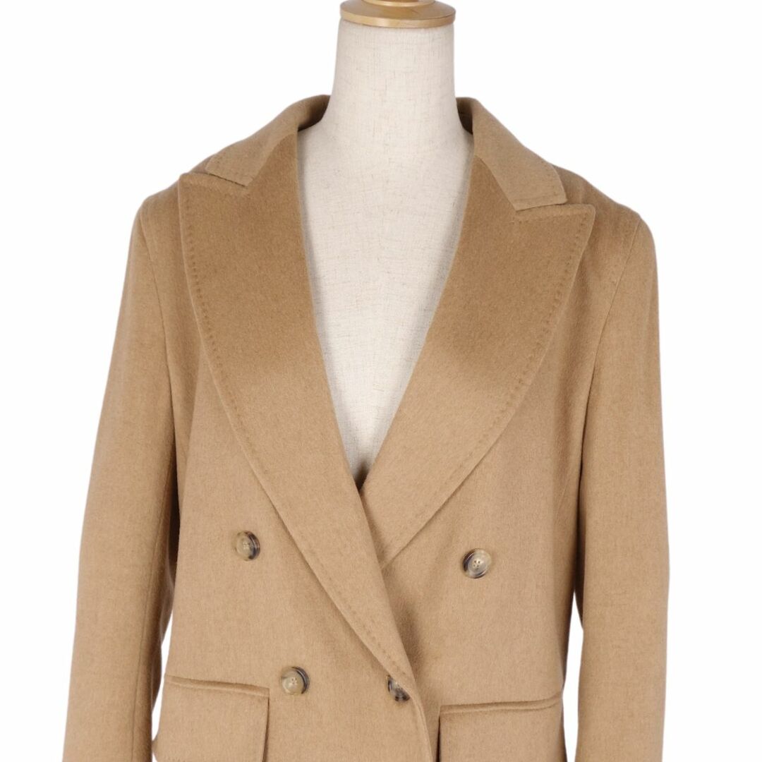 美品 マックスマーラ Max Mara ジャケット 2022年 テーラードジャケット ダブルブレスト 白タグ キャメル アウター レディース IT34 FR32 US0(XS相当) ブラウン