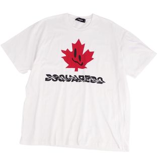 ディースクエアード(DSQUARED2)のディースクエアード DSQUARED2 Tシャツ カットソー 半袖 ショートスリーブ オーバーサイズ トップス レディース XXS ホワイト/レッド(Tシャツ(半袖/袖なし))