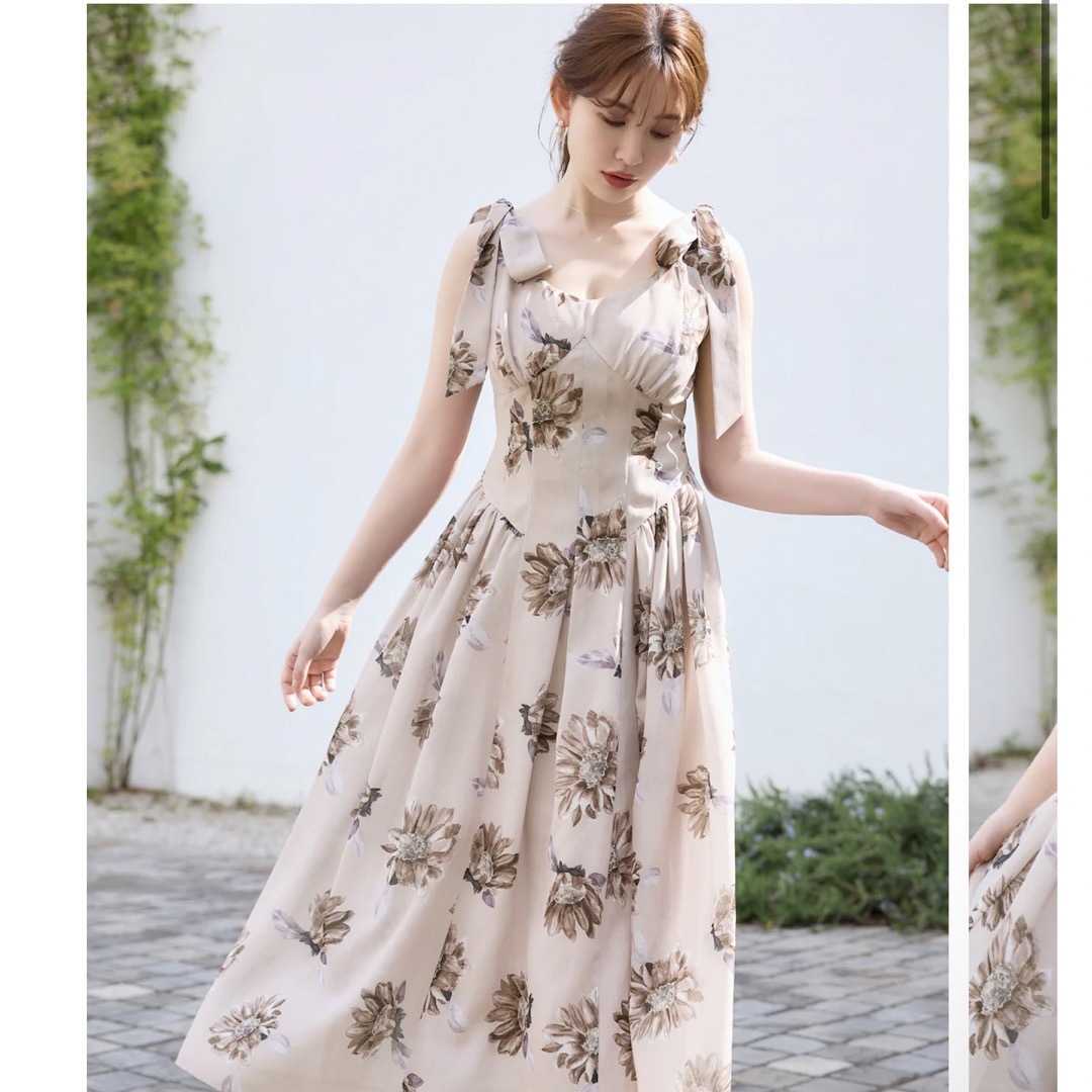 レディースherlipto Sunflower-Printed Midi Dress M
