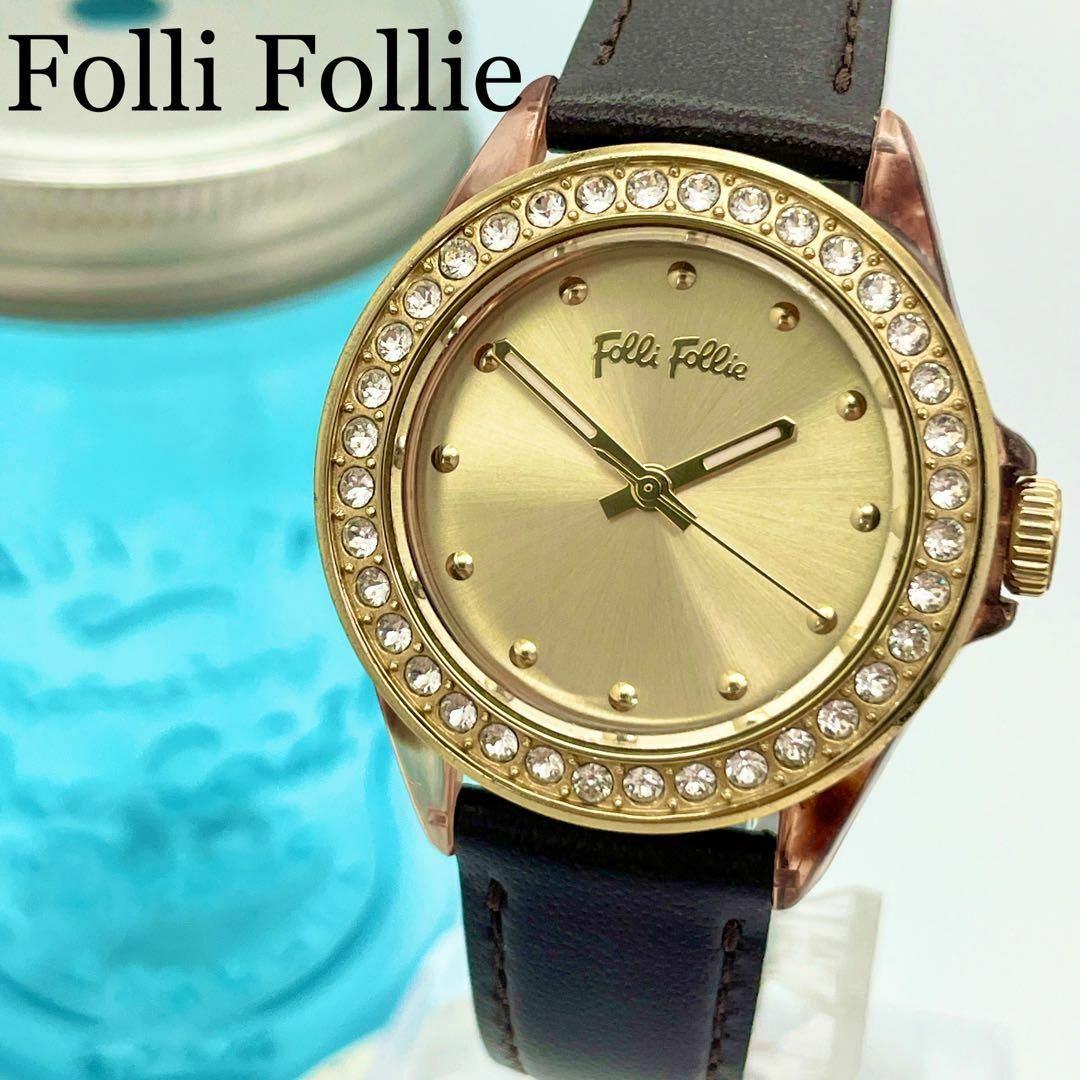 Folli Follie(フォリフォリ)の470 Folli Follie フォリフォリ時計　レディース腕時計　ブラウン レディースのファッション小物(腕時計)の商品写真