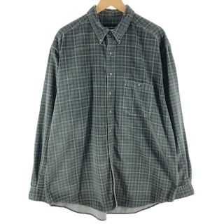 エディーバウアー(Eddie Bauer)の古着 エディーバウアー Eddie Bauer チェック柄 長袖 ボタンダウン コーデュロイシャツ メンズXXL /eaa359468(シャツ)