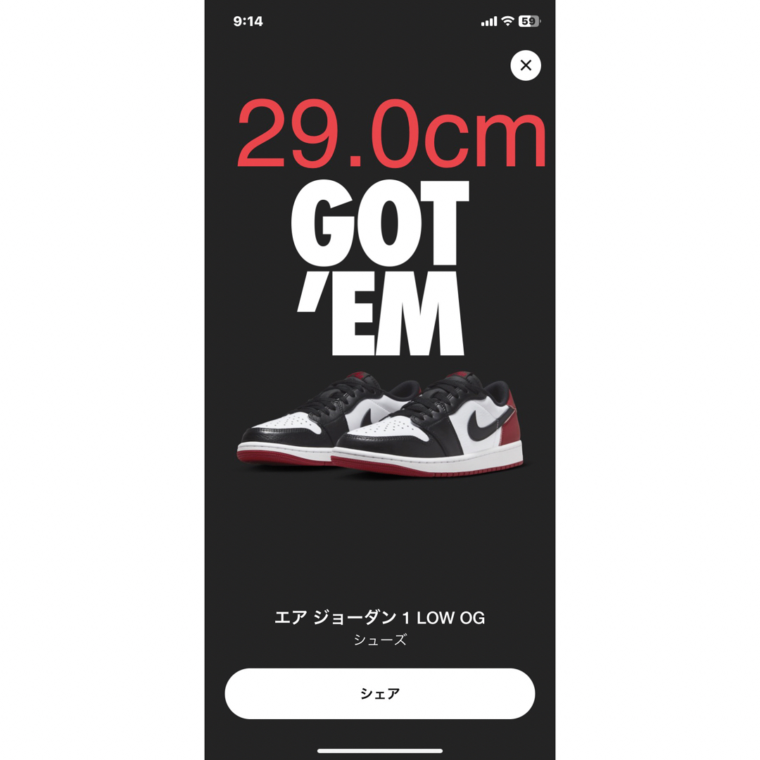 メンズNike Air Jordan 1 Retro Low OG Black Toe