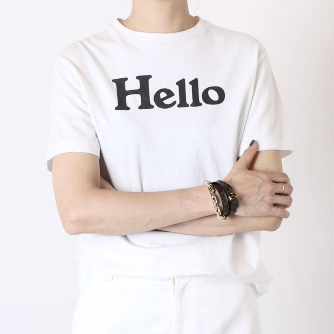 ZARA(ザラ)のインポート ロゴ Tシャツ HELLO ハロー レディース ホワイト 白 レディースのトップス(Tシャツ(半袖/袖なし))の商品写真