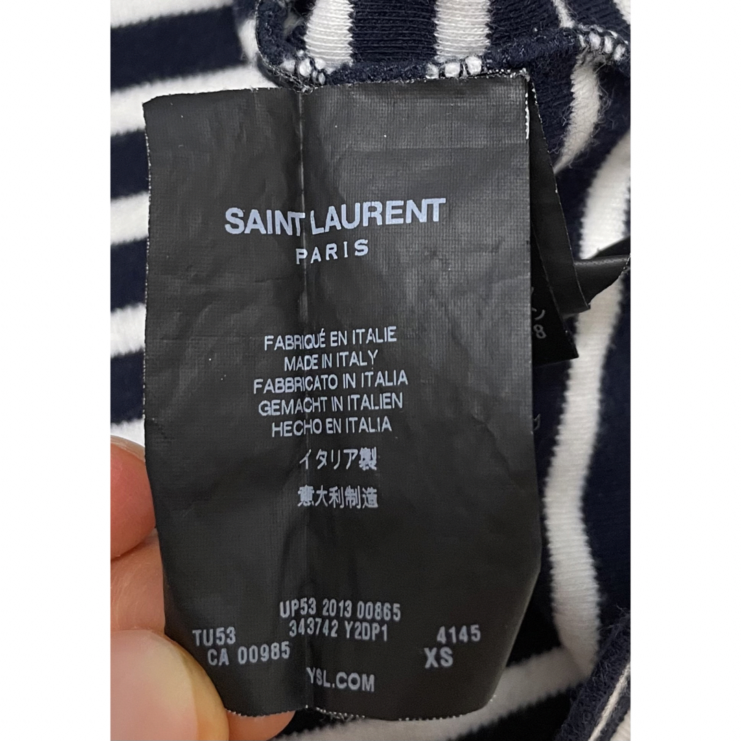 Saint Laurent(サンローラン)の登坂広臣さん着用 14SS サンローランパリ ボートネック ボーダーロンT メンズのトップス(Tシャツ/カットソー(七分/長袖))の商品写真