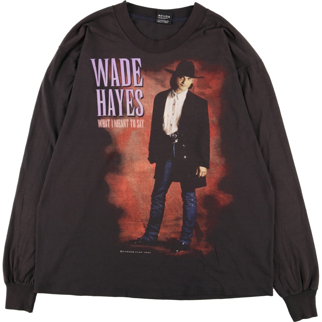 90年代 スクリーンスターズ SCREEN STARS WADE HAYES ウェイドヘイズ TOUR 1995 両面プリント ロンT バンドTシャツ バンT USA製 メンズM ヴィンテージ /eaa358162