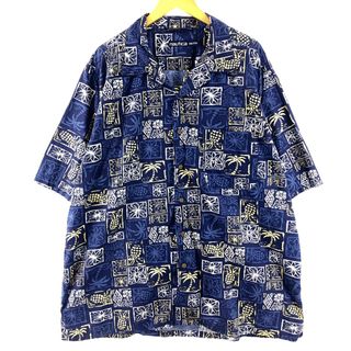 ノーティカ(NAUTICA)の古着 ノーティカ NAUTICA オープンカラー 総柄 ハワイアンアロハシャツ メンズXXL /eaa358724(シャツ)