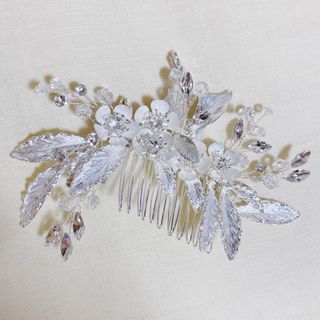 結婚式　ウエディング　ヘッドドレス　シルバー(ヘッドドレス/ドレス)