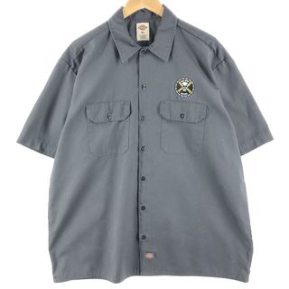 ディッキーズ(Dickies)の古着 ディッキーズ Dickies 半袖 ワークシャツ メンズXL /eaa356664(シャツ)